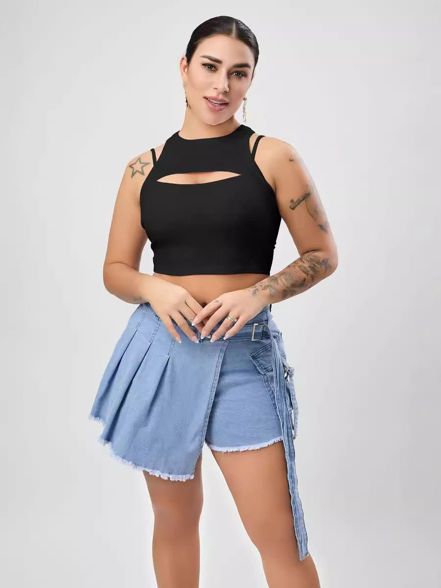 Multi Color Sexy Stretch Hollow Out Cutout Vest Women Sexy Design Blouse Slim Women Clothing Bella Mia